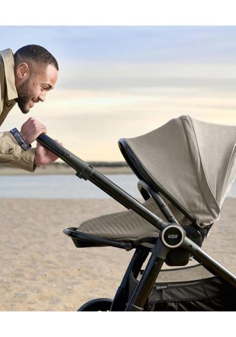 Mamas & Papas Ocarro Çift Yönlü Katlanabilir Tek Elle Kapanan 360 Derece Dönen Tam Yatar Bebek Arabası Bej-Kahverengi