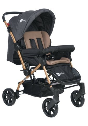 4 Baby Olympus Çift Yönlü Katlanabilir 360 Derece Dönen Tam Yatar Bebek Arabası Gri