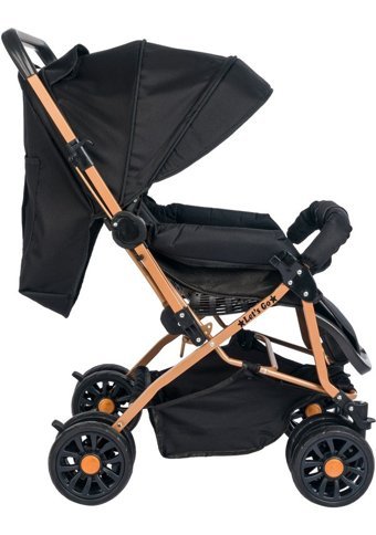 Let's Go Baby Çift Yönlü Katlanabilir 360 Derece Dönen Tam Yatar Bebek Arabası Altın-Siyah