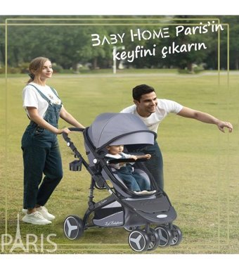 Baby Home BH-945 Çift Yönlü Katlanabilir 360 Derece Dönen Tam Yatar Travel Sistem Bebek Arabası Altın Kahverengi