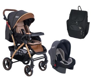 Tommy Baby Tornado Plus Çift Yönlü Katlanabilir 360 Derece Dönen Tam Yatar Travel Sistem Bebek Arabası Antrasit