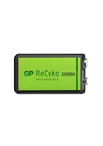 GP Recyko 9 V 200 mAh Kare Şarjlı Pil Tekli