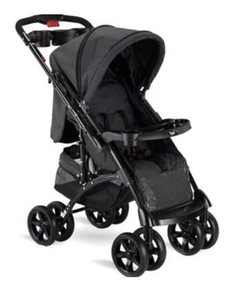 Baby Hope BH-609 Katlanabilir 360 Derece Dönen Tam Yatar Bebek Arabası Kırmızı
