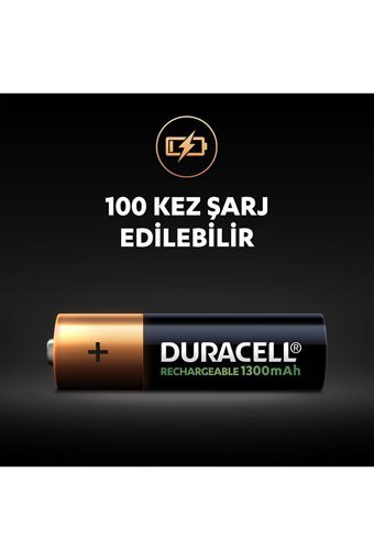 Duracell 5000394107892 LR06 1.2V 1300 mAh Ni-Mh AA / Kalem Şarjlı Pil 2'li