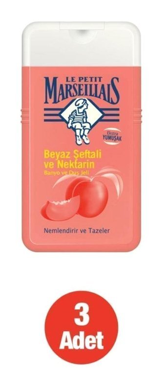 Le Petit Marseillais Beyaz Şeftalili Nektarin Duş Jeli 3x250 ml