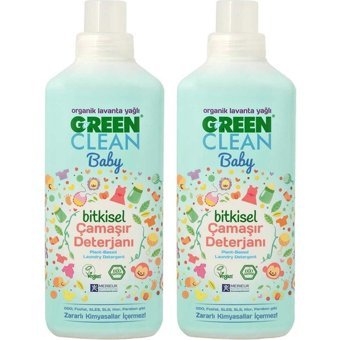 U Green Clean Baby Bitkisel Organik Lavanta Yağlı Tüm Renkler İçin 40 Yıkama Sıvı Deterjan 2x1 lt