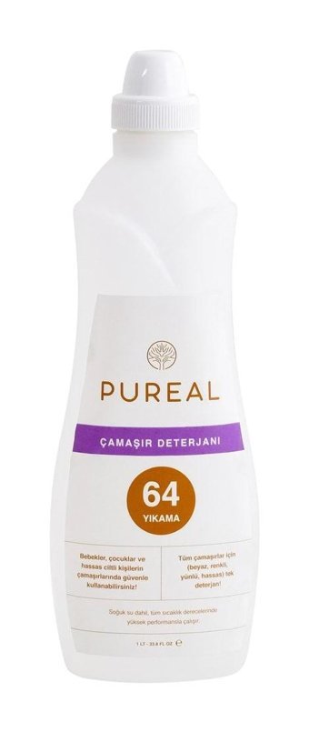 Pureal Doğal Tüm Renkler İçin 64 Yıkama Sıvı Deterjan 1 lt