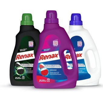 Renax Yenileme Renk Koruma Tüm Renkler İçin 126 Yıkama Sıvı Deterjan 3x2.52 lt