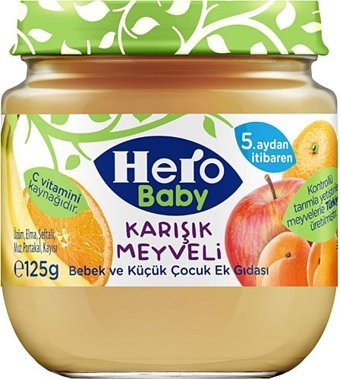 Hero Baby Glutensiz Karışık Meyveli Kavanoz Maması 24x125 gr