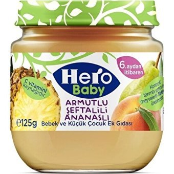 Hero Baby Tahılsız Glutensiz Ananaslı Kavanoz Maması 24x125 gr