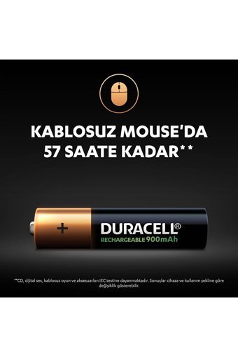 Duracell LR03 1.2 V 750 mAh Ni-Mh AAA / İnce Kalem Şarjlı Pil 2'li