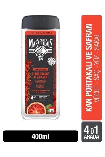 Le Petit Marseillais Kan Portakalı Safran Duş Jeli 4x400 ml