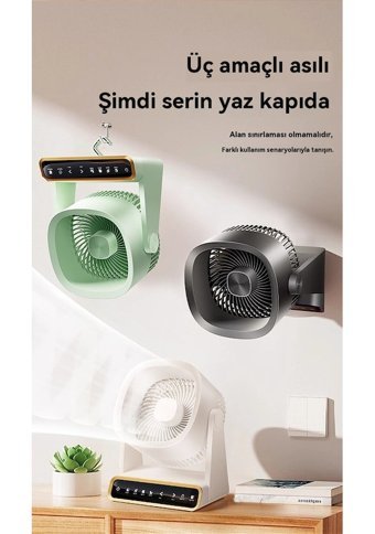 Eternal Luck F16 Kumandalı Mini Sessiz Siyah Masaüstü Vantilatör