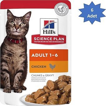 Hill's Chunks & Gravy Balıklı Yetişkin Yaş Kedi Maması 6x85 gr