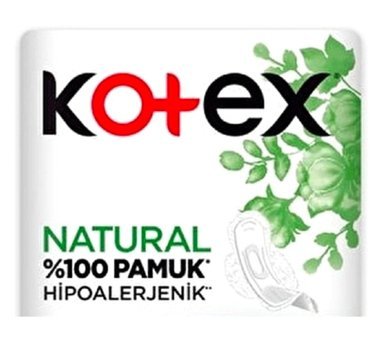 Kotex Natural Hipoelerjenik Organik İnce 26'lı Hijyenik Ped 1 Adet