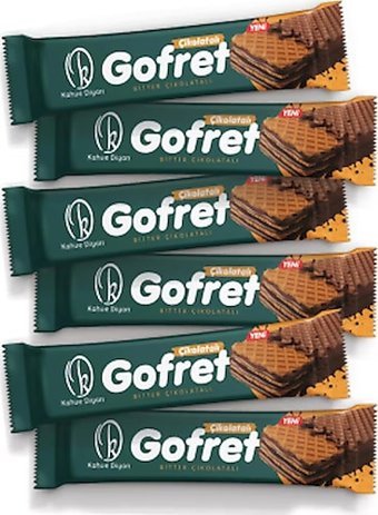Kahve Diyarı Bitter Çikolatalı Gofret 6x30 gr