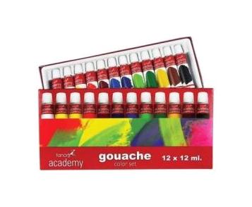 Fanart Academy Tüp Çok Renkli 12x144 ml Guaj Boya Seti