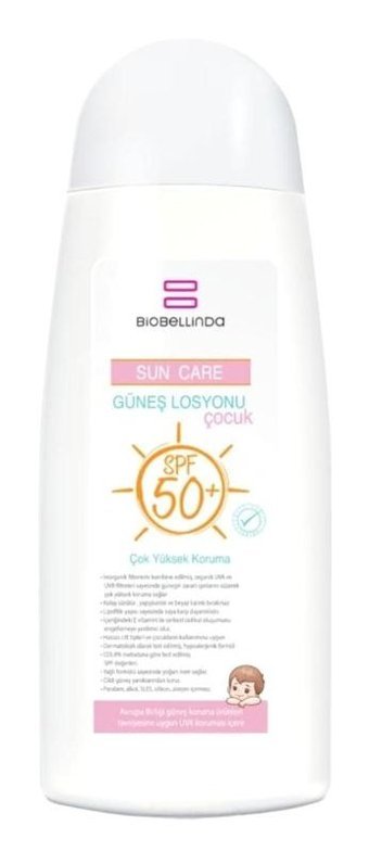 Bio Bellinda 50 Faktör Tüm Ciltler İçin Suya Dayanıklı Parabensiz Bebek Güneş Losyonu 200 ml
