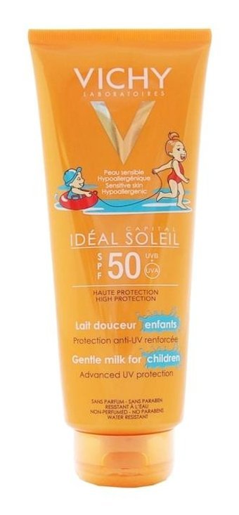 Vichy Ideal Soleil 50 Faktör Hassas Ciltler İçin Suya Dayanıklı Parfümsüz Parabensiz Bebek Yüz ve Vücut Güneş Kremi 300 ml