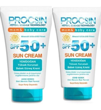 Procsin 50 Faktör Tüm Ciltler İçin Suya Dayanıklı Parfümsüz Parabensiz Bebek Yüz ve Vücut Güneş Kremi 50 ml