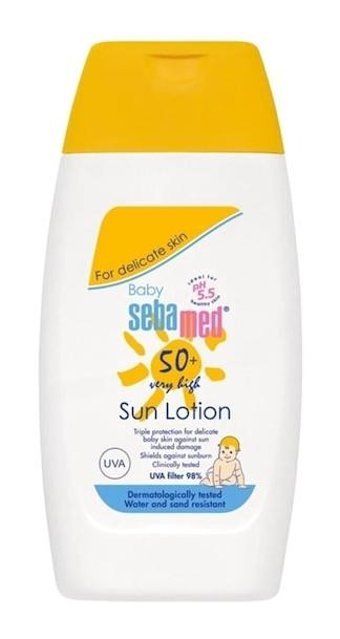 Sebamed 50 Faktör Tüm Ciltler İçin Yağsız Suya Dayanıklı Parabensiz Bebek Yüz ve Vücut Güneş Losyonu 150 ml