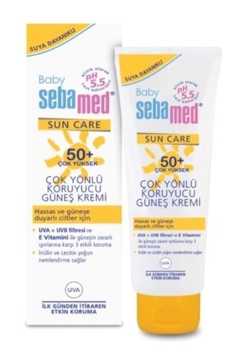 Sebamed 50 Faktör Hassas Ciltler İçin Yağsız Suya Dayanıklı Parabensiz Bebek Yüz ve Vücut Güneş Kremi 75 ml
