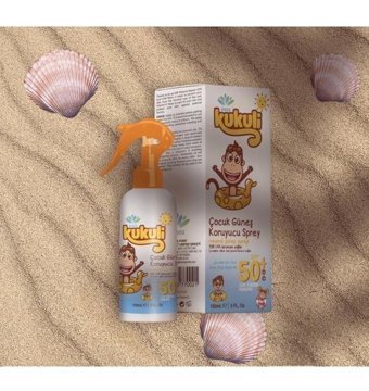 Kukuli 50 Faktör Tüm Ciltler İçin Yağsız Suya Dayanıklı Parfümsüz Parabensiz Bebek Yüz ve Vücut Güneş Kremi 150 ml