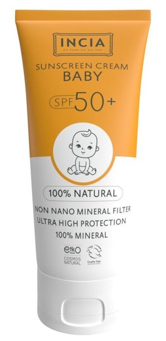 Incia 50 Faktör Tüm Ciltler İçin Suya Dayanıklı Parfümsüz Parabensiz Bebek Yüz ve Vücut Güneş Kremi 50 ml