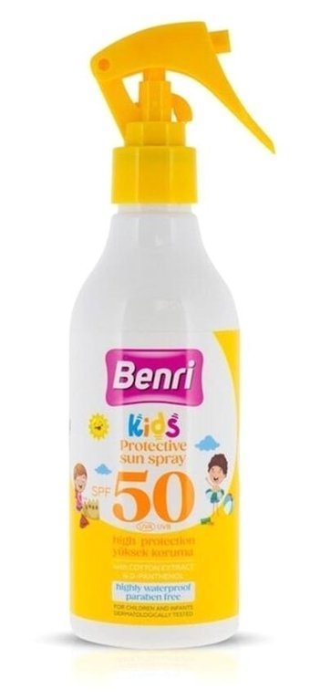 Beneto 50 Faktör Hassas Ciltler İçin Suya Dayanıklı Parabensiz Bebek Yüz ve Vücut Güneş Kremi 150 ml
