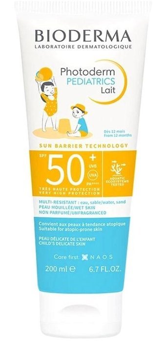 Bioderma Photoderm 50 Faktör Tüm Ciltler İçin Suya Dayanıklı Parfümsüz Bebek Yüz ve Vücut Güneş Kremi 200 ml