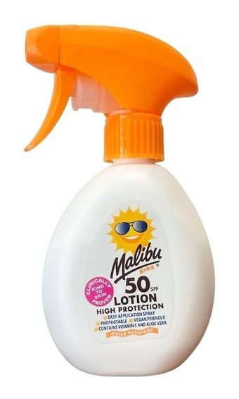 Malibu 50 Faktör Hassas Ciltler İçin Suya Dayanıklı Bebek Yüz ve Vücut Güneş Kremi 300 ml
