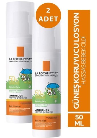 La Roche Posay Anthelios 50 Faktör Hassas Ciltler İçin Suya Dayanıklı Parfümsüz Parabensiz Bebek Yüz ve Vücut Güneş Losyonu 50 ml