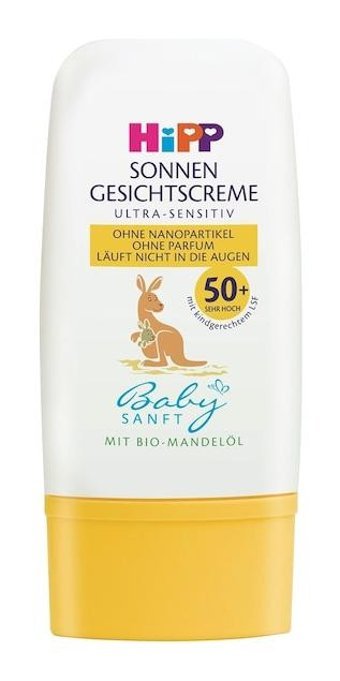 Hipp Babysanft 50 Faktör Hassas Ciltler İçin Suya Dayanıklı Parfümsüz Parabensiz Bebek Yüz Güneş Kremi 30 ml