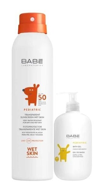 Babe Laboratorios Pediatric 50 Faktör Hassas Ciltler İçin Suya Dayanıklı Parfümsüz Bebek Yüz ve Vücut Güneş Kremi 200 ml