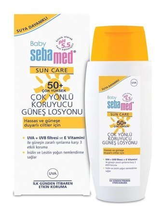 Sebamed 50 Faktör Hassas Ciltler İçin Yağsız Suya Dayanıklı Parabensiz Bebek Yüz ve Vücut Güneş Losyonu 150 ml