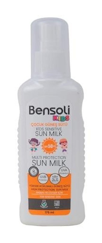 Bensoli 50 Faktör Hassas Ciltler İçin Suya Dayanıklı Parabensiz Bebek Yüz ve Vücut Güneş Sütü 175 ml