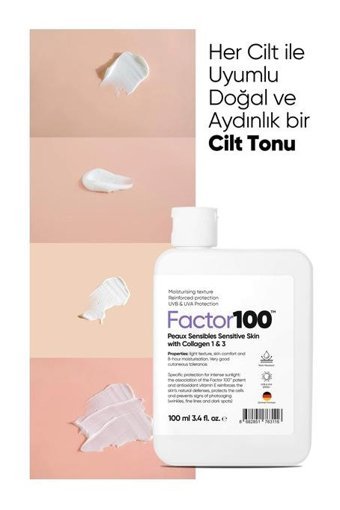 Fualab Factor100 50 Faktör Tüm Ciltler İçin Suya Dayanıklı Parabensiz Bebek Yüz ve Vücut Güneş Kremi 100 ml