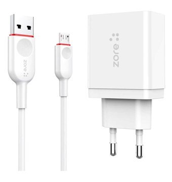 Zore ZR-X2 Universal Micro USB Kablolu 22 W Hızlı Şarj Aleti Beyaz