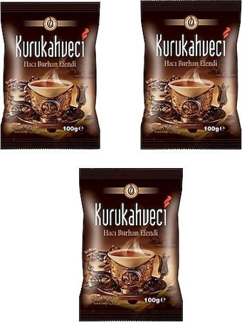 Kurukahveci Hacı Burhan Efendi Sade Orta Kavrulmuş Türk Kahvesi 3x100 gr