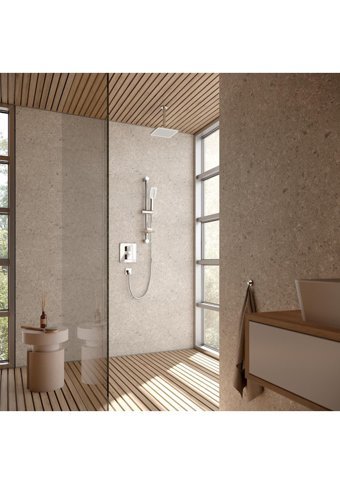 Eca Tiera 102145032 Krom Ankastre Kare Yağmur Tepe Duş Başlığı Gümüş