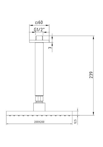 Eca Tiera 102145032 Krom Ankastre Kare Yağmur Tepe Duş Başlığı Gümüş