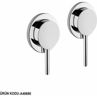 Artema Pure Krom Çift Delikli Aç Kapa Ankastre Banyo Bataryası Gümüş