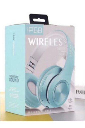 Universal P68 Kulak Üstü Kablosuz Bluetooth Kulaklık Turkuaz