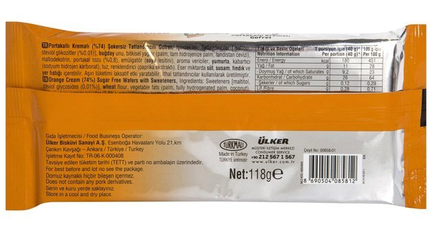 Ülker 9 Kat Portakal Kremalı Gofret 24x118 gr