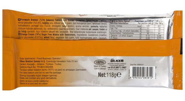 Ülker 9 Kat Tat Portakal Kremalı Gofret 118 gr