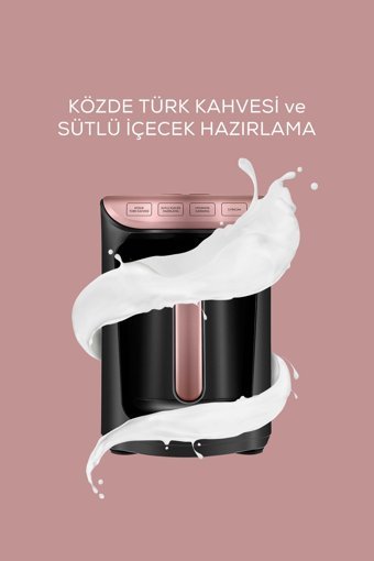 Karaca Hatır Köz 1 Hazneli 5 Fincan Közde Kahve Tadında Sütlü Kahve Yapan 535 W Rosegold Türk Kahvesi Makinesi