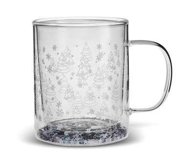 Karaca New Year Yılbaşı Pia Çift Cidarlı Gümüş 300 ml Kupa