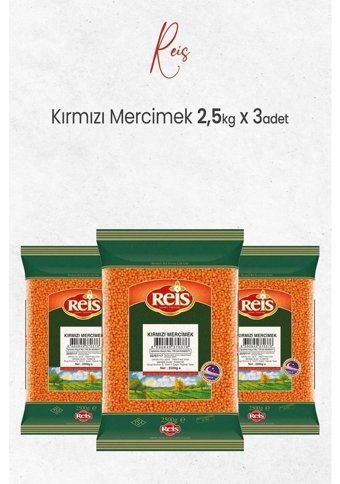 Reis Kırmızı Mercimek 3x2.5 kg
