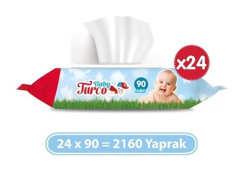 Baby Turco 90 Yaprak 24'lü Paket Islak Mendil