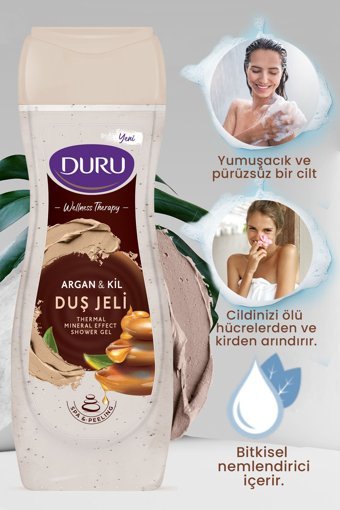 Duru Argan Yağlı Kil Duş Jeli 3x450 ml